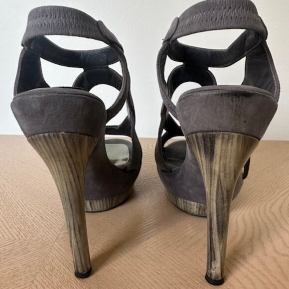 Jil Sander Sandal Pumps, Grey, Suede, Strappy, Stilleto, Size 36.5 - Picture 6 of 15